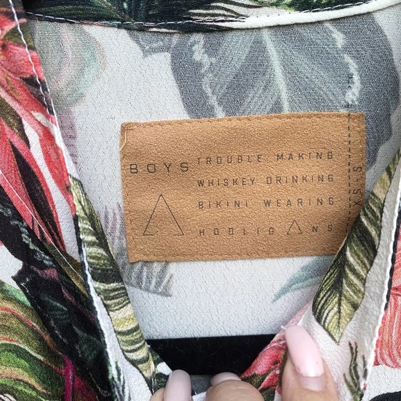 Boys + Arrows Jungle Botanical Print Tunic Shirt Sz XS/S - Picture 6 of 7